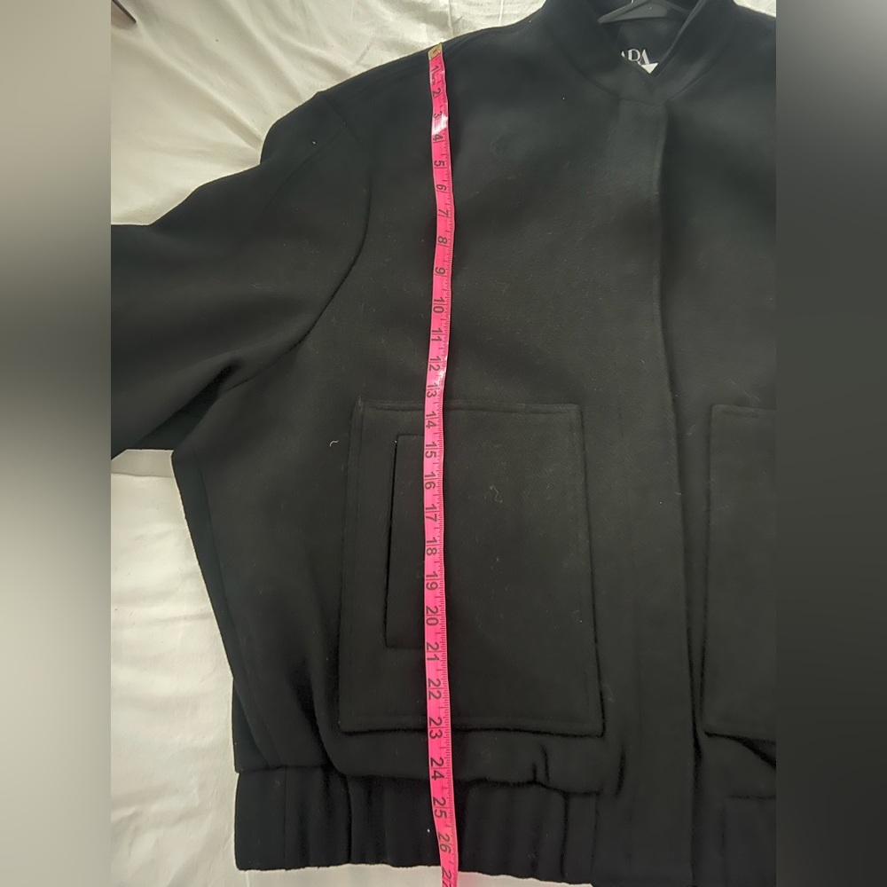 ZARA oversized wool black bomber jacket - Picture 4 of 12